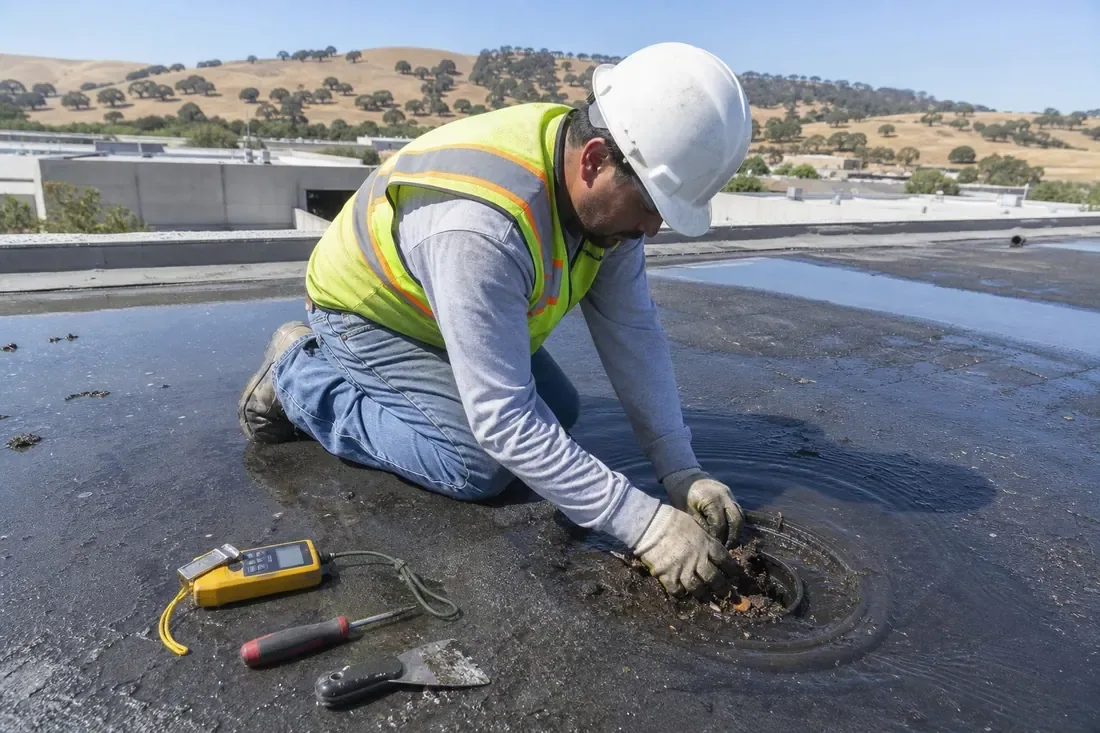 Commercial Roof Membrane Puncture Repair in New Braunfels, TX