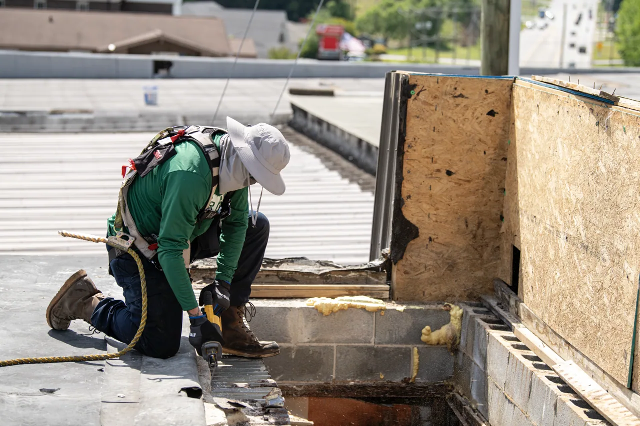 Occupied Commercial Building Reroofing in New Braunfels, TX